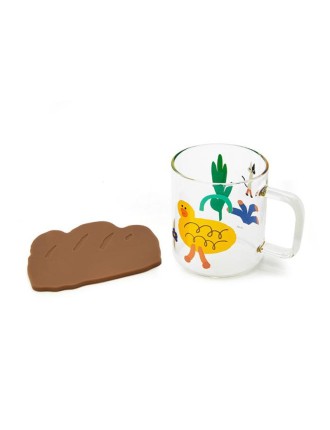 Best Seller Line Friends - Glass Mug & Coaster Set Available for Immediate Shipping