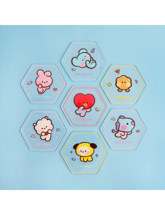 Best Seller NARA HOME DECO X BT21 - Minini Hexagon Acrylic Coaster New Release