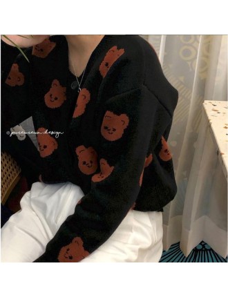 Best Seller Pureureumdesign x 10x10 - Cupid Bear Pattern Knit Cardigan New Release