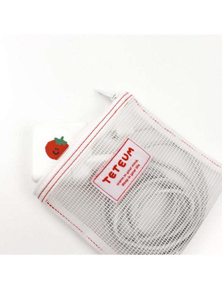 Best Seller Teteum - Red Point Mesh Pouch Available for Immediate Shipping