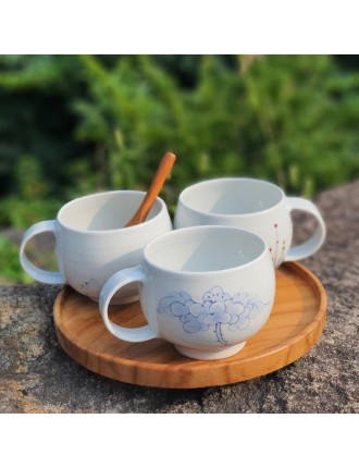 Best Seller Bosan Pottery - White Porcelain Traditional Mug On Hand Now