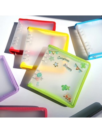 Best Seller Yudaeng - Wide A6 - Square Translucent Zipper 6 Holes Diary Cover Pocket Binder New Stock