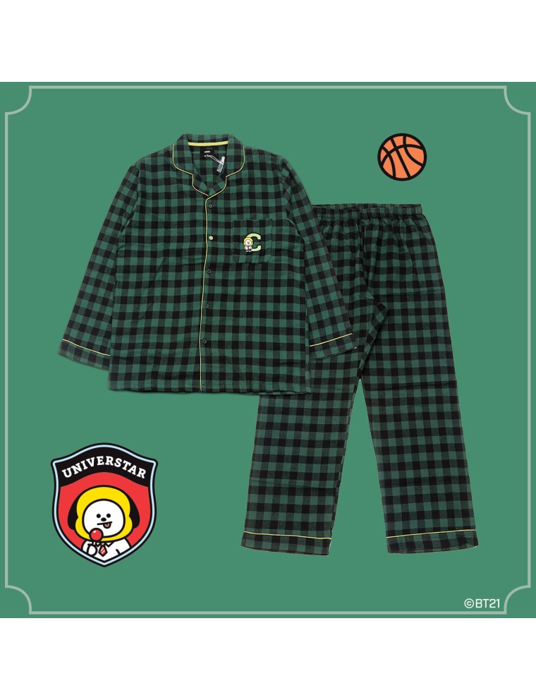 Best Seller BT21 x Hunt Innerwear - Flannel Check Pajama Set - Chimmy New Collection