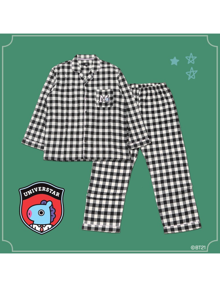 Best Seller BT21 x Hunt Innerwear - Flannel Check Pajama Set - Mang In Stock