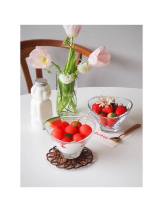 Best Seller Bymino - France Arcoroc Home Café Triangle Glass Ice Cream Bowl Available for Immediate Shipping