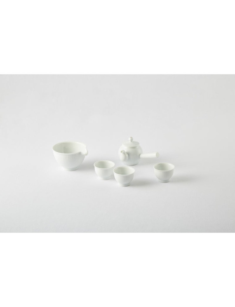 Best Seller Chaora - White Porcelain Striped Tea Set (3 Pax) New Release