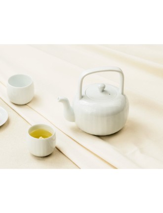 Best Seller Chaora - White Porcelain Striped Teapot Ready for Shipment