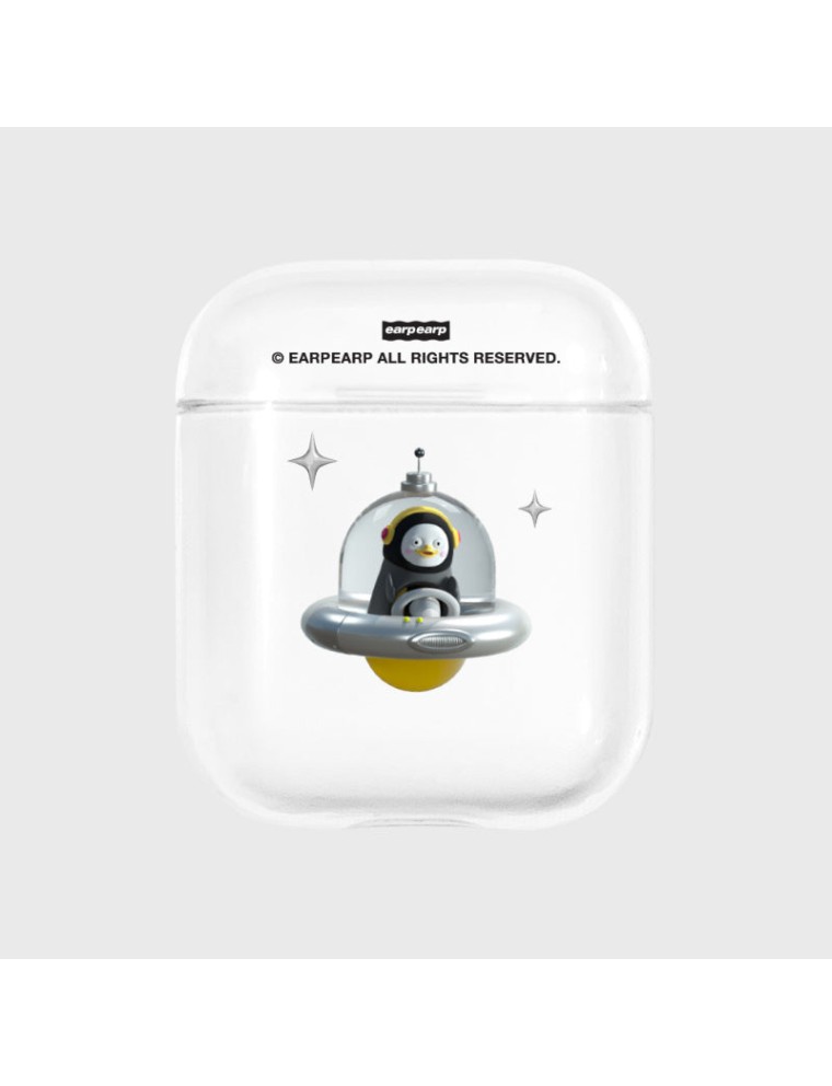 Best Seller Earpearp x Pengsoo - Spaceship Pengsoo AirPods Clear Case Available for Immediate Shipping