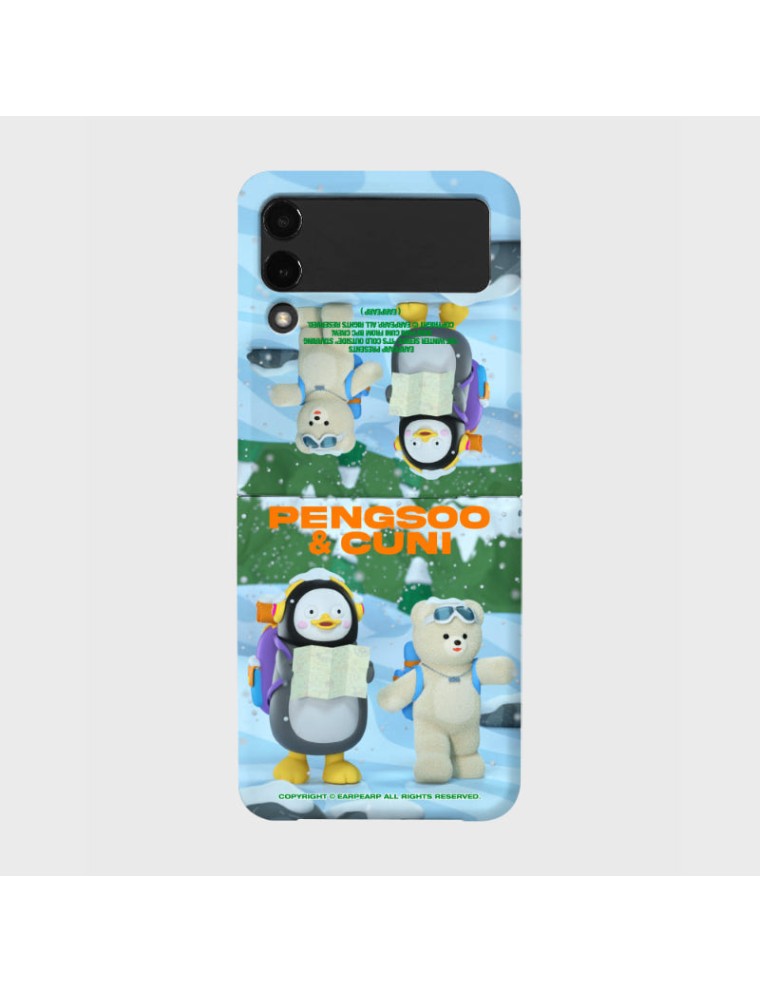 Best Seller Earpearp x Pengsoo - Winter Travel Friends Galaxy Z Flip Hard Case New Release