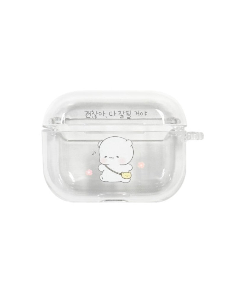 Best Seller Ggongdal x Artrank - Healing Bear AirPods/Pro Transparent Case Just In