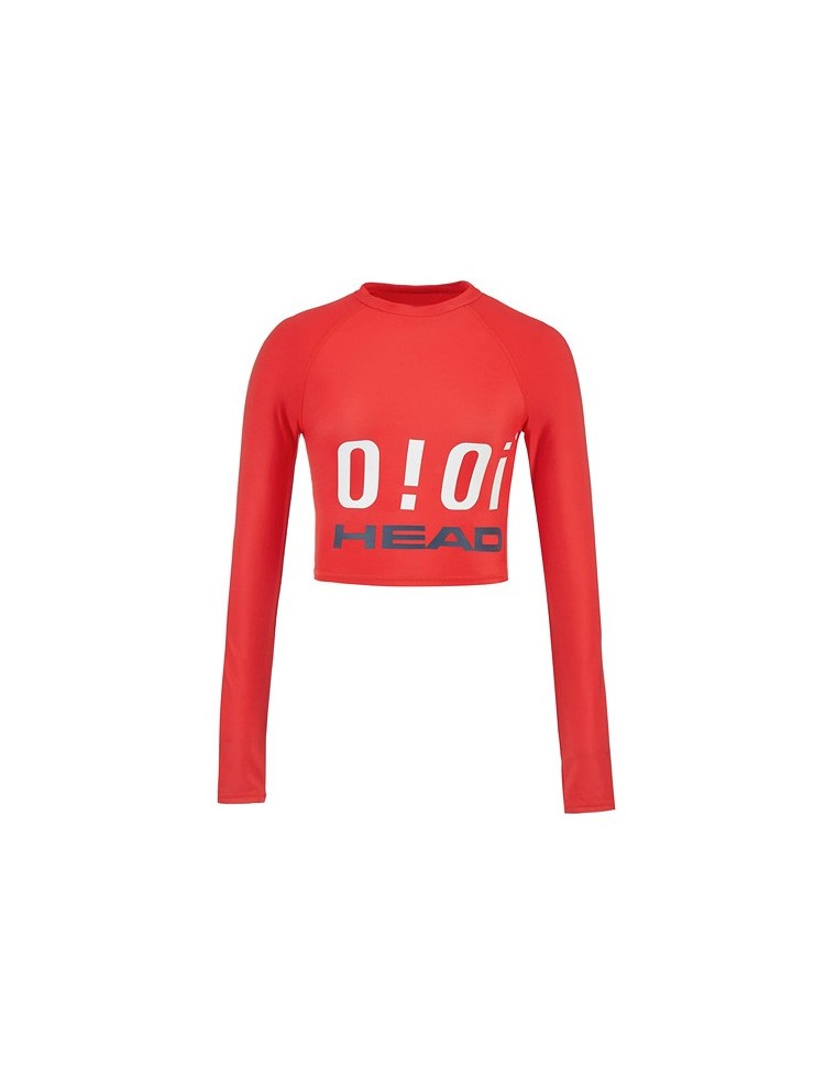 Best Seller HEAD x 5252 by O!Oi - Crop Rash Guard - Women (Red) Limited Stock