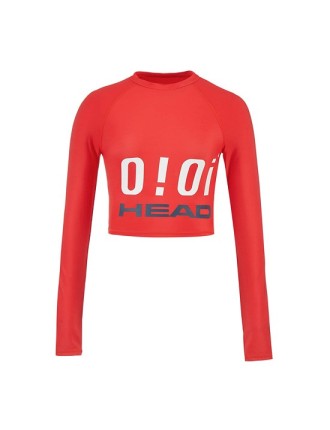 Best Seller HEAD x 5252 by O!Oi - Crop Rash Guard - Women (Red) Limited Stock