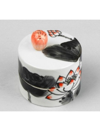 Best Seller HK Studio - Hand Painted Black Lotus Musical Jewelry Box Immediate Availability