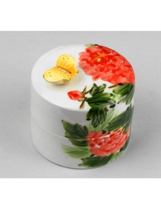 Best Seller HK Studio - Hand Painted Peony Musical Jewelry Box New Stock