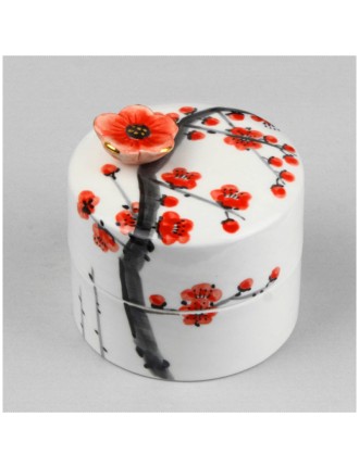 Best Seller HK Studio - Hand Painted Plum Blossom Musical Jewelry Box Just In