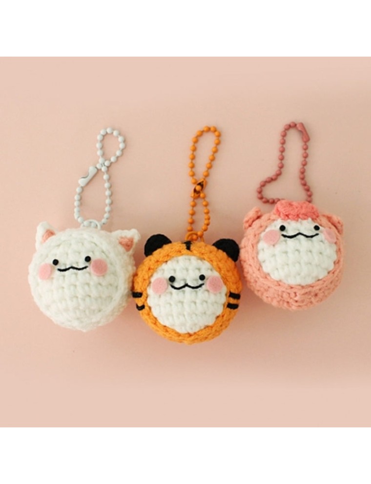 Best Seller Ikmyeong - Animal Face Hand-Knitted Keyring V.2 Immediate Availability