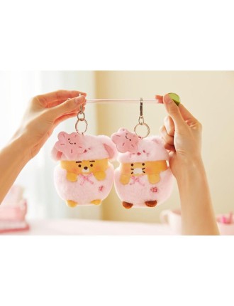 Best Seller Kakao Friends - Pink Blossom Doll Keyring & Photo Card Set Latest Edition